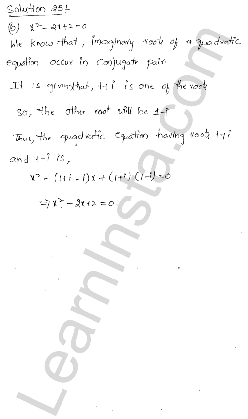 RD Sharma Class 11 Solutions Chapter 14 Quadratic Equations MCQ 1.19