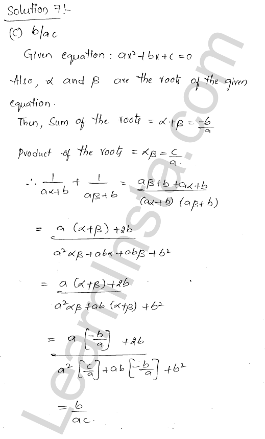 RD Sharma Class 11 Solutions Chapter 14 Quadratic Equations MCQ 1.5