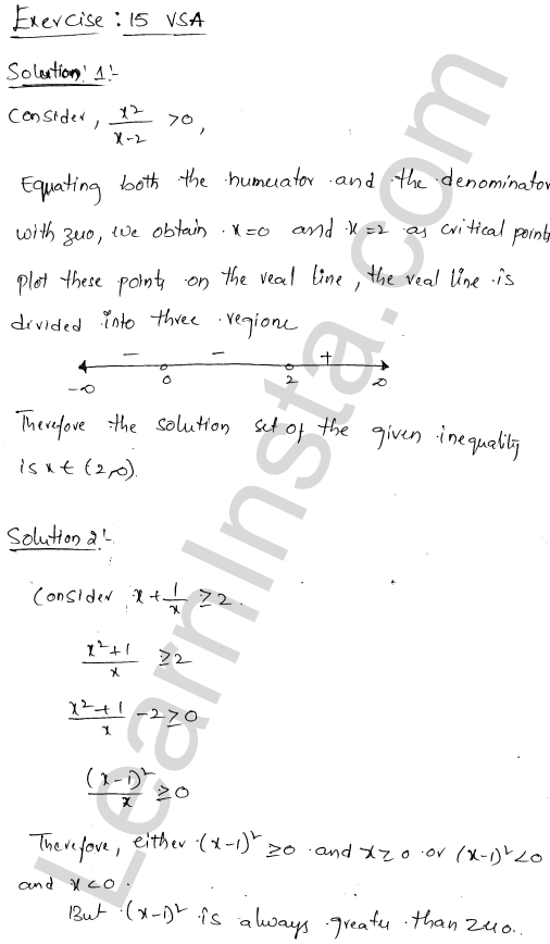 RD Sharma Class 11 Solutions Chapter 15 Linear Inequations VSAQ 1.1