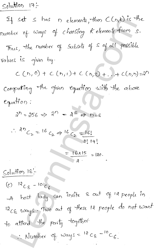 RD Sharma Class 11 Solutions Chapter 17 Combinations MCQ 1.7