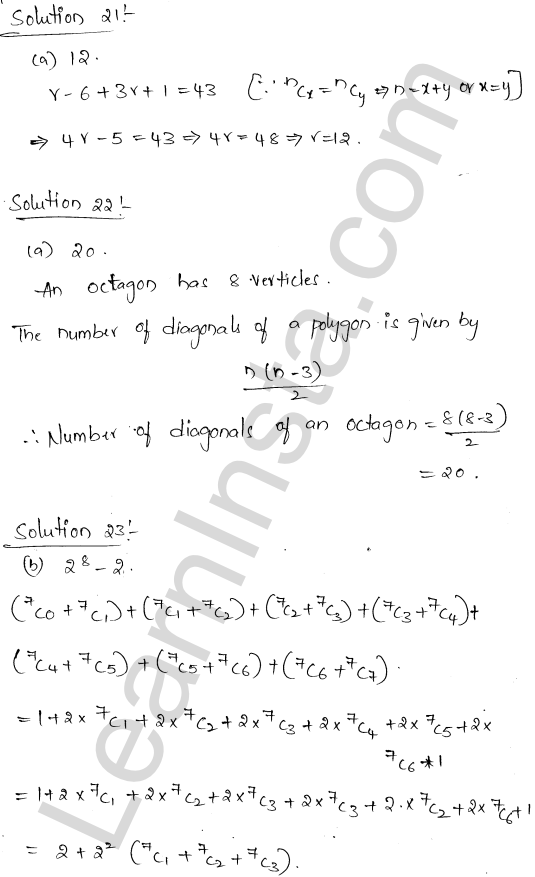 RD Sharma Class 11 Solutions Chapter 17 Combinations MCQ 1.9