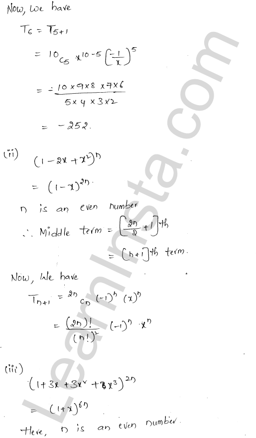 RD Sharma Class 11 Solutions Chapter 18 Binomial Theorem Ex 18.2 1.19