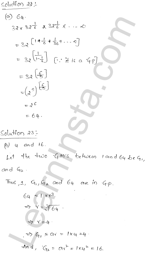 RD Sharma Class 11 Solutions Chapter 20 Geometric Progressions MCQ 1.19