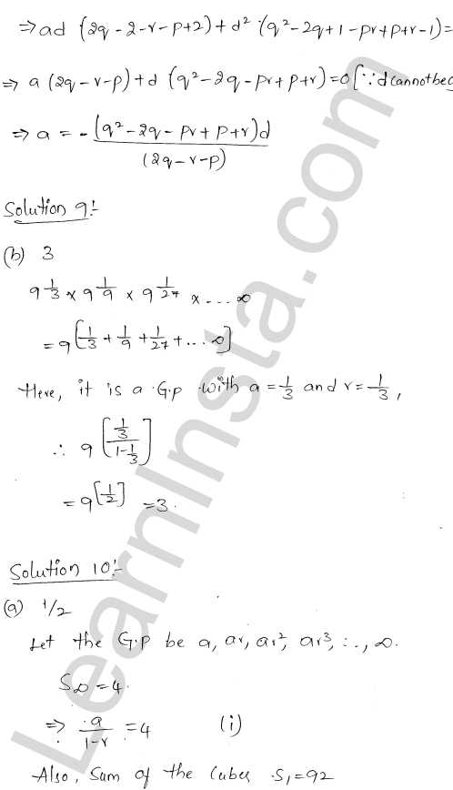 RD Sharma Class 11 Solutions Chapter 20 Geometric Progressions MCQ 1.8