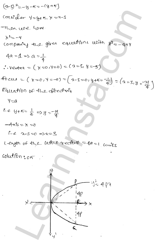 RD Sharma Class 11 Solutions Chapter 25 Parabola Ex 25.1 1.17