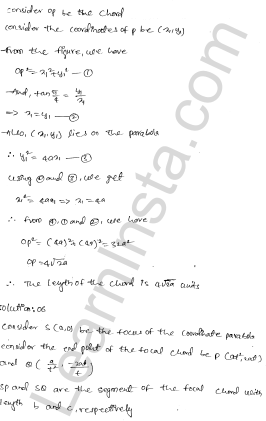 RD Sharma Class 11 Solutions Chapter 25 Parabola VSAQ 1.4