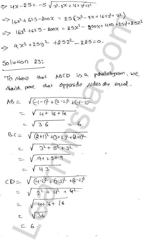 RD Sharma Class 11 Solutions Chapter 28 Introduction to 3D coordinate geometry Ex 28.2 1.26