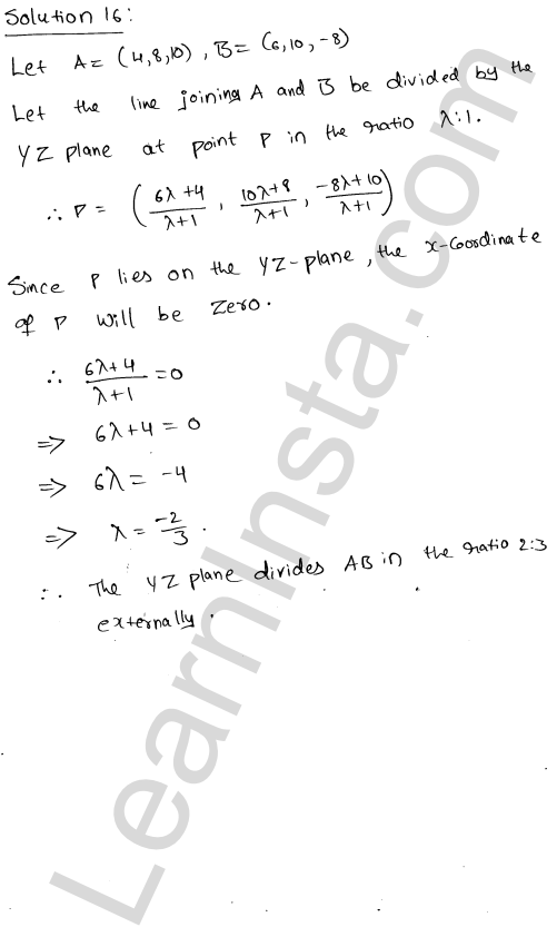 RD Sharma Class 11 Solutions Chapter 28 Introduction to 3D coordinate geometry Ex 28.3 14