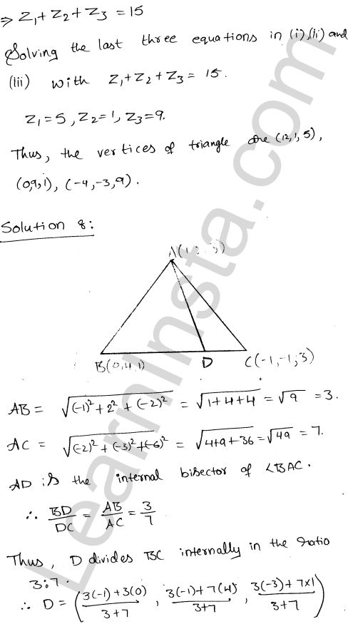 RD Sharma Class 11 Solutions Chapter 28 Introduction to 3D coordinate geometry Ex 28.3 7