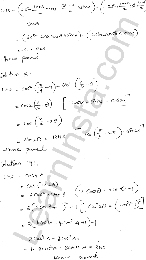RD Sharma Class 11 Solutions Chapter 9 Trigonometric Ratios of Multiple and Submultiple Angles Ex 9.1 1.11