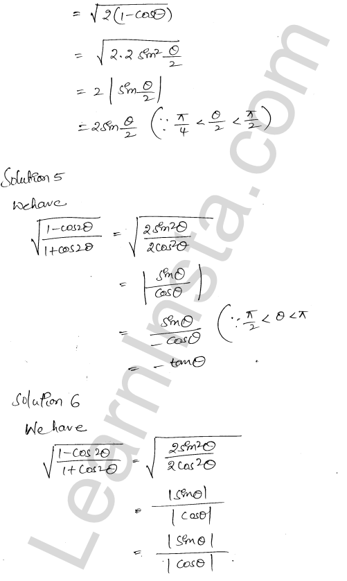 RD Sharma Class 11 Solutions Chapter 9 Trigonometric Ratios of Multiple and Submultiple Angles VSAQ 1.3
