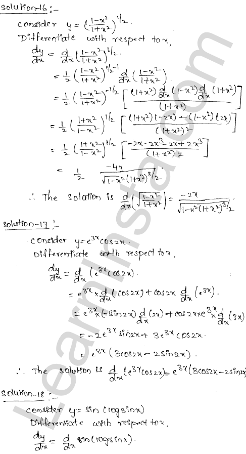RD Sharma Class 12 Solutions Chapter 11 Differentiation Ex 11.2 1.7