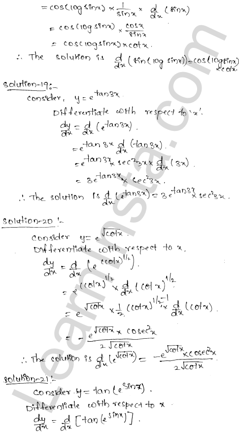 RD Sharma Class 12 Solutions Chapter 11 Differentiation Ex 11.2 1.8