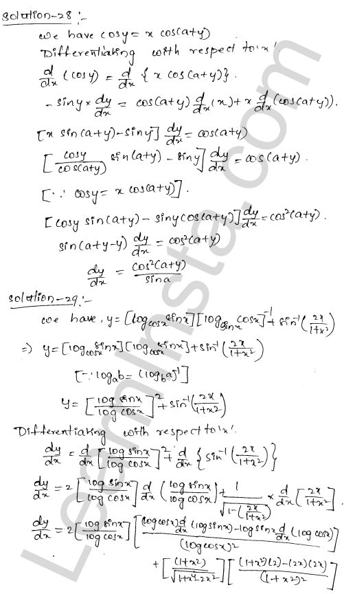 RD Sharma Class 12 Solutions Chapter 11 Differentiation Ex 11.4 1.15