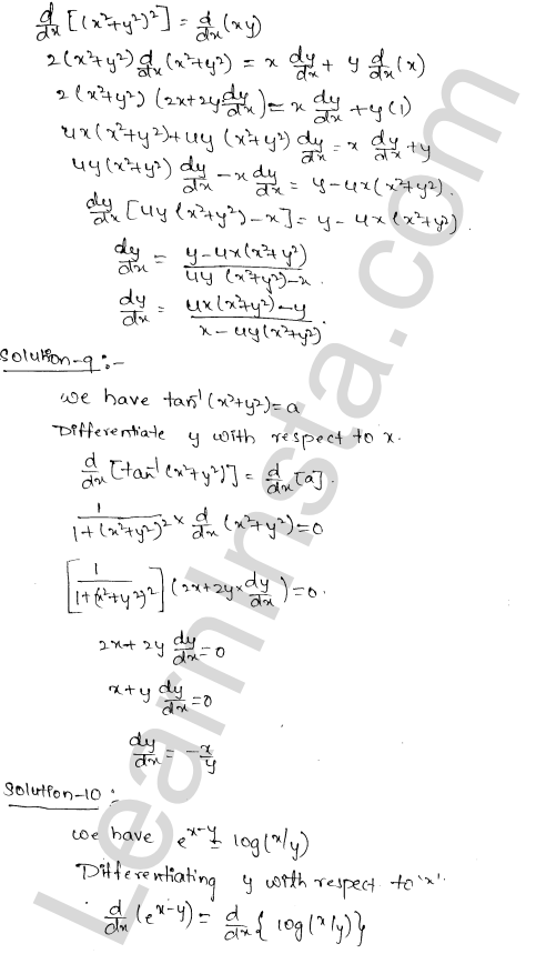 RD Sharma Class 12 Solutions Chapter 11 Differentiation Ex 11.4 1.4