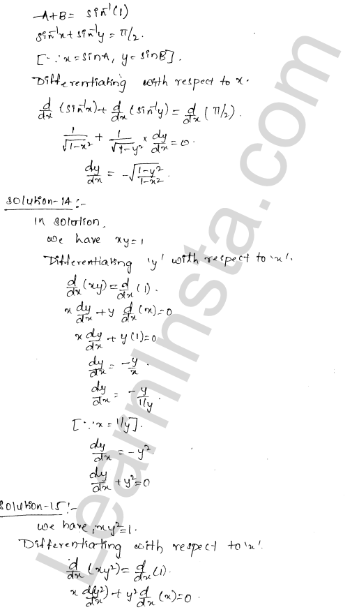 RD Sharma Class 12 Solutions Chapter 11 Differentiation Ex 11.4 1.7