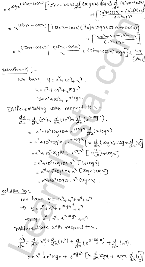 RD Sharma Class 12 Solutions Chapter 11 Differentiation Ex 11.5 1.10