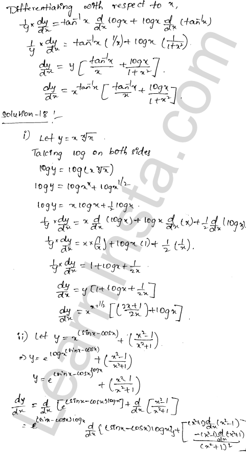 RD Sharma Class 12 Solutions Chapter 11 Differentiation Ex 11.5 1.9