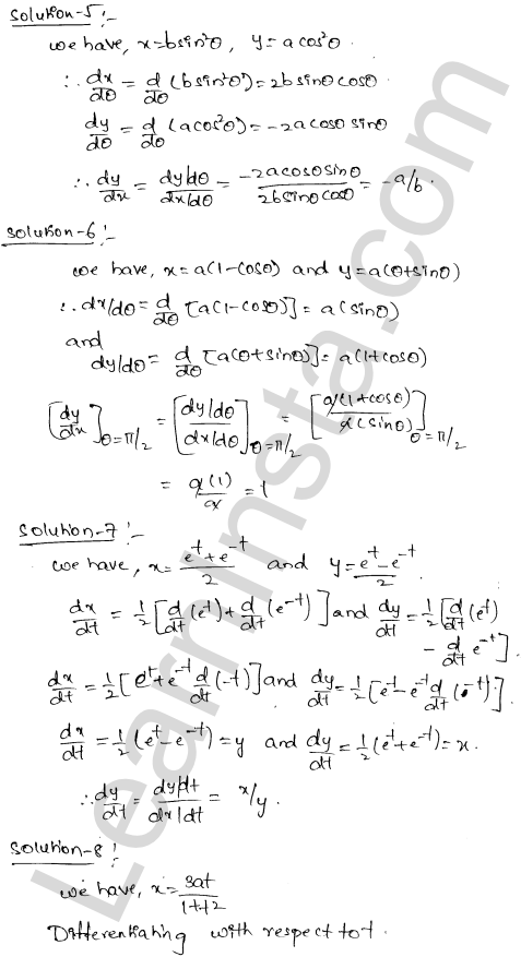 RD Sharma Class 12 Solutions Chapter 11 Differentiation Ex 11.7 1.2