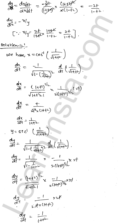 RD Sharma Class 12 Solutions Chapter 11 Differentiation Ex 11.7 1.6
