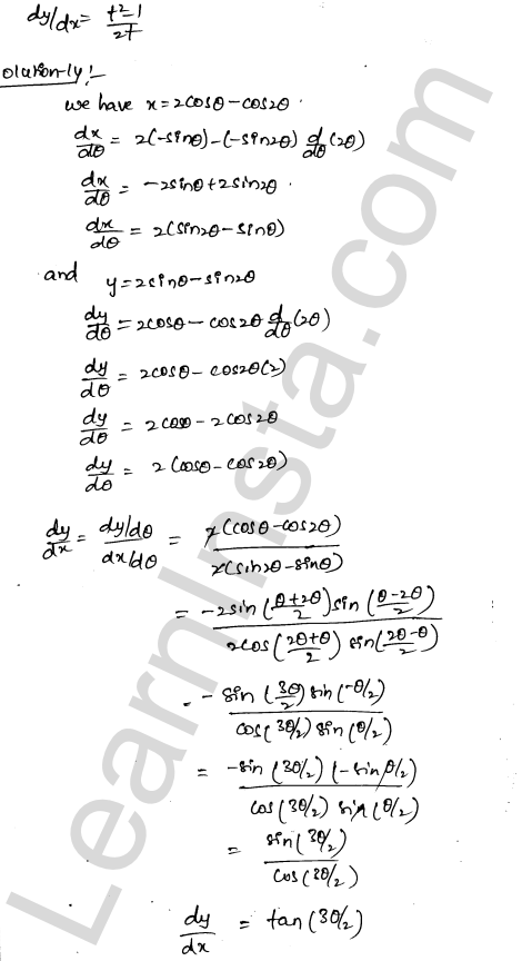 RD Sharma Class 12 Solutions Chapter 11 Differentiation Ex 11.7 1.8