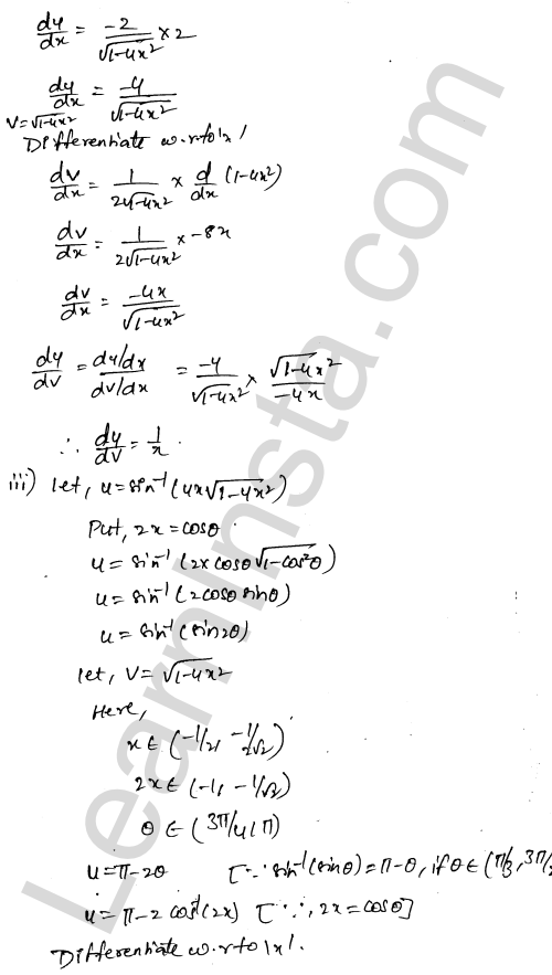 RD Sharma Class 12 Solutions Chapter 11 Differentiation Ex 11.8 1.5
