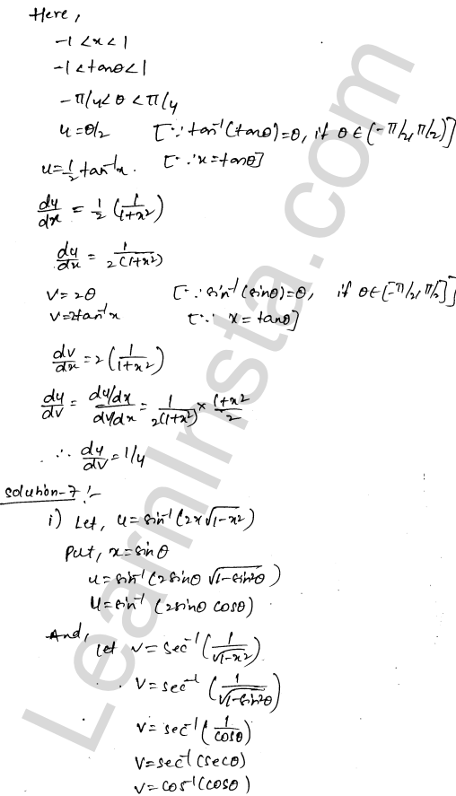 RD Sharma Class 12 Solutions Chapter 11 Differentiation Ex 11.8 1.7