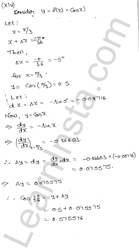 RD Sharma Class 12 Solutions Chapter 14 Differentials Errors and Approximations Ex 14.1 1.18