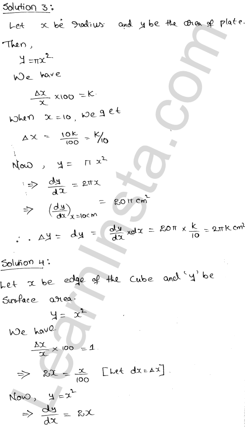 RD Sharma Class 12 Solutions Chapter 14 Differentials Errors and Approximations Ex 14.1 1.2
