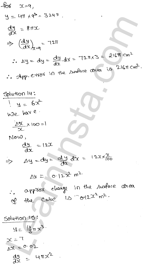 RD Sharma Class 12 Solutions Chapter 14 Differentials Errors and Approximations Ex 14.1 1.32