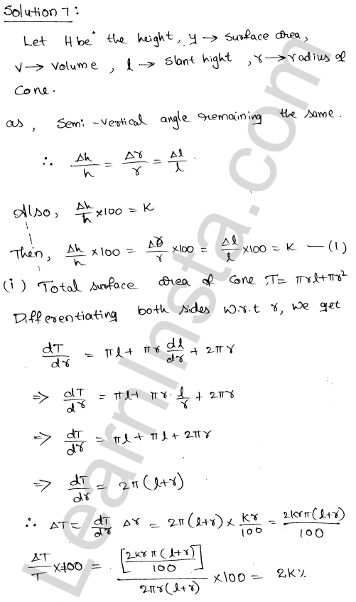 RD Sharma Class 12 Solutions Chapter 14 Differentials Errors and Approximations Ex 14.1 1.5