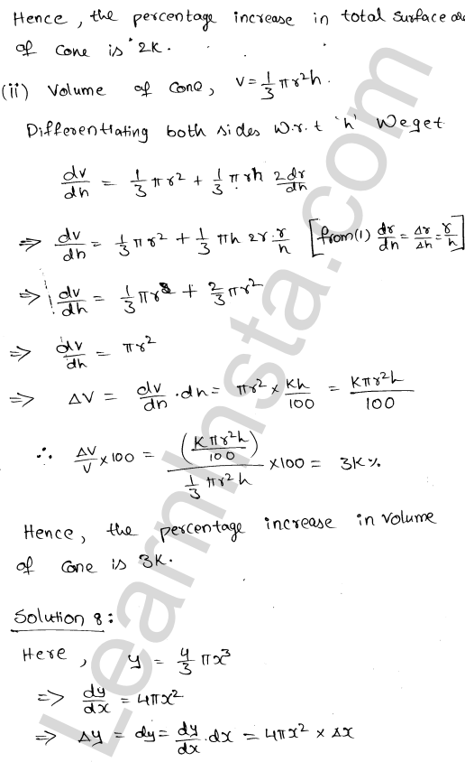 RD Sharma Class 12 Solutions Chapter 14 Differentials Errors and Approximations Ex 14.1 1.6
