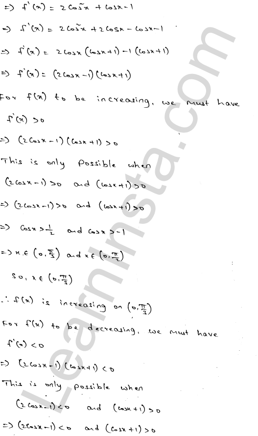 RD Sharma Class 12 Solutions Chapter 17 Increasing and Decreasing Functions Ex 17.2 1.54