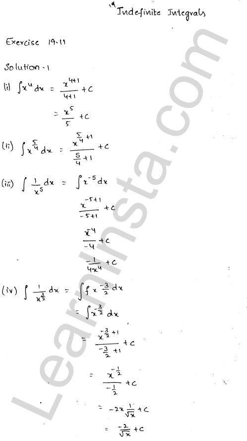 RD Sharma Class 12 Solutions Chapter 19 Indefinite Integrals Ex 19.1 1.1
