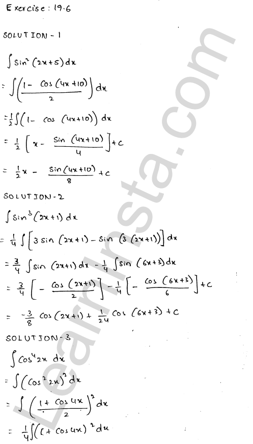 RD Sharma Class 12 Solutions Chapter 19 Indefinite Integrals Ex 19.6 1.1