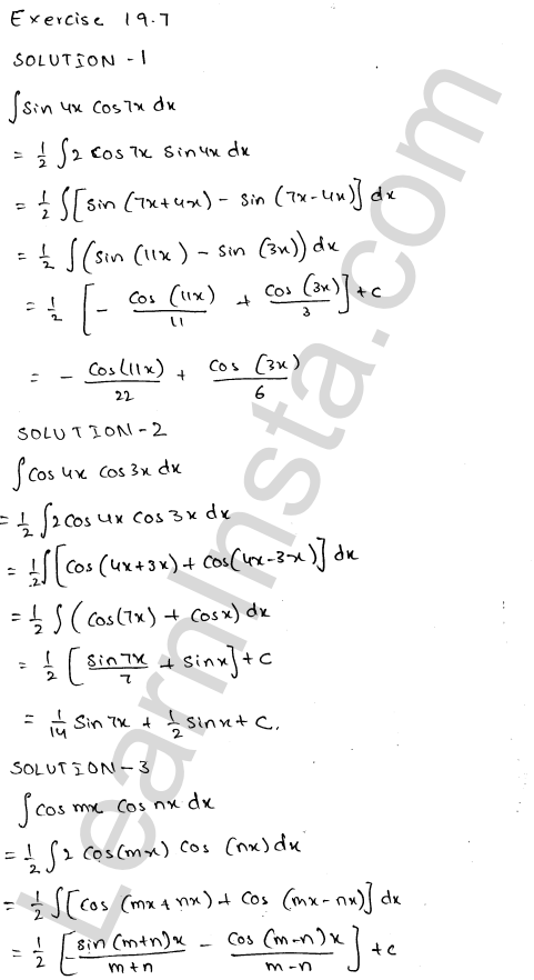 RD Sharma Class 12 Solutions Chapter 19 Indefinite Integrals Ex 19.7 1.1