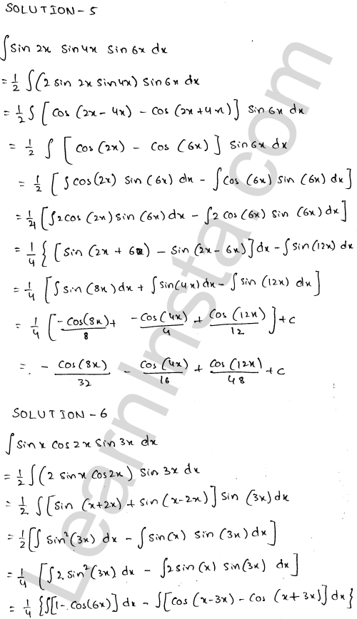 RD Sharma Class 12 Solutions Chapter 19 Indefinite Integrals Ex 19.7 1.2