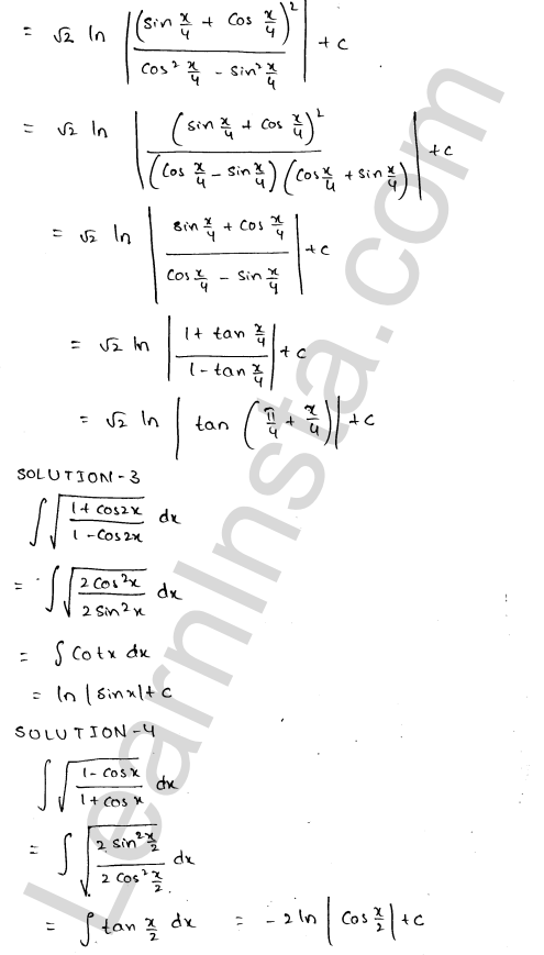RD Sharma Class 12 Solutions Chapter 19 Indefinite Integrals Ex 19.8 1.2