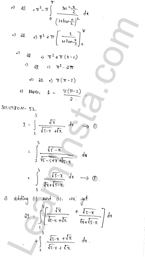RD Sharma Class 12 Solutions Chapter 20 Definite Integrals Revision Exercise 1.38