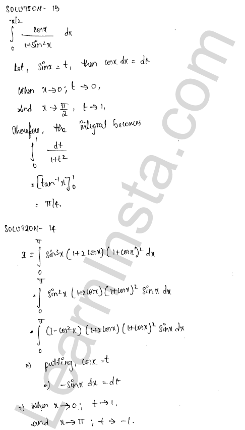 RD Sharma Class 12 Solutions Chapter 20 Definite Integrals Revision Exercise 1.9