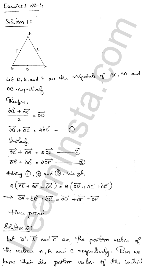 RD Sharma Class 12 Solutions Chapter 23 Algebra of Vectors Ex 23.4 1.1