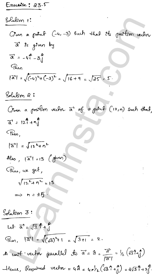 RD Sharma Class 12 Solutions Chapter 23 Algebra of Vectors Ex 23.5 1.1