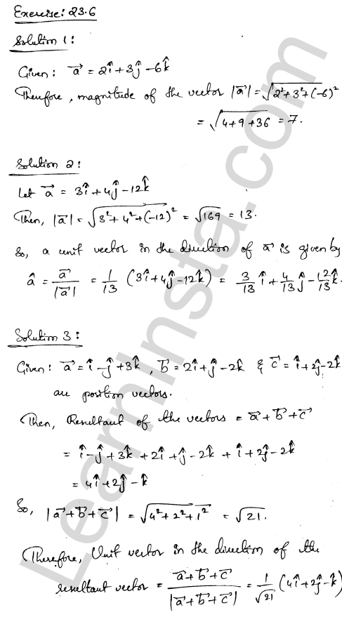 RD Sharma Class 12 Solutions Chapter 23 Algebra of Vectors Ex 23.6 1.1