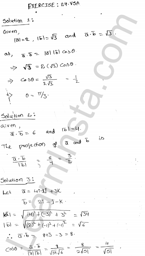 RD Sharma Class 12 Solutions Chapter 24 Scalar Or Dot Product VSAQ 1.1