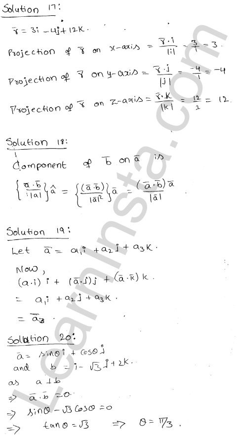 RD Sharma Class 12 Solutions Chapter 24 Scalar Or Dot Product VSAQ 1.7