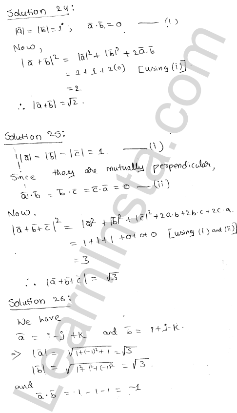 RD Sharma Class 12 Solutions Chapter 24 Scalar Or Dot Product VSAQ 1.9