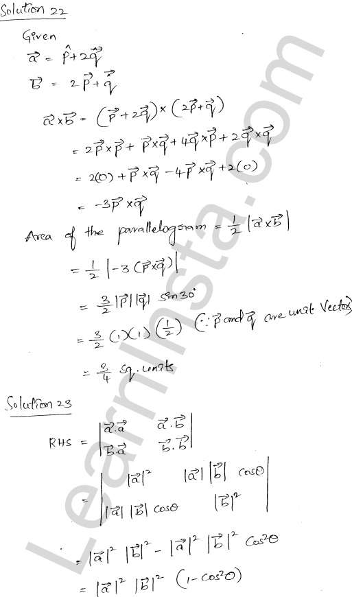 RD Sharma Class 12 Solutions Chapter 25 Vector or Cross Product Ex 25.1 1.20
