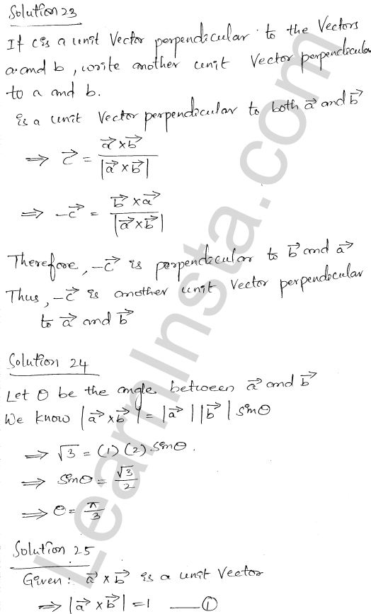 RD Sharma Class 12 Solutions Chapter 25 Vector or Cross Product VSAQ 1.10