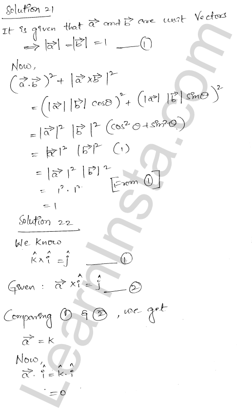 RD Sharma Class 12 Solutions Chapter 25 Vector or Cross Product VSAQ 1.9