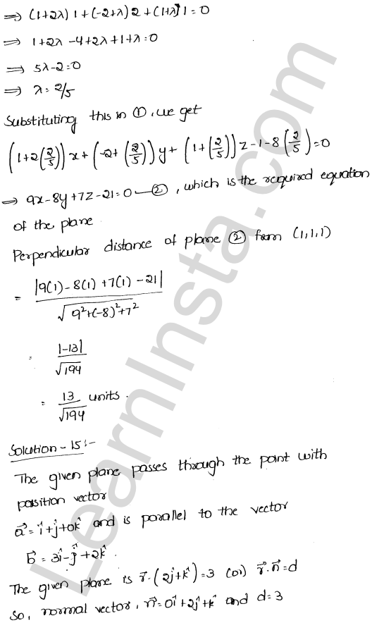 RD Sharma Class 12 Solutions Chapter 29 The plane Ex 29.11 1.11